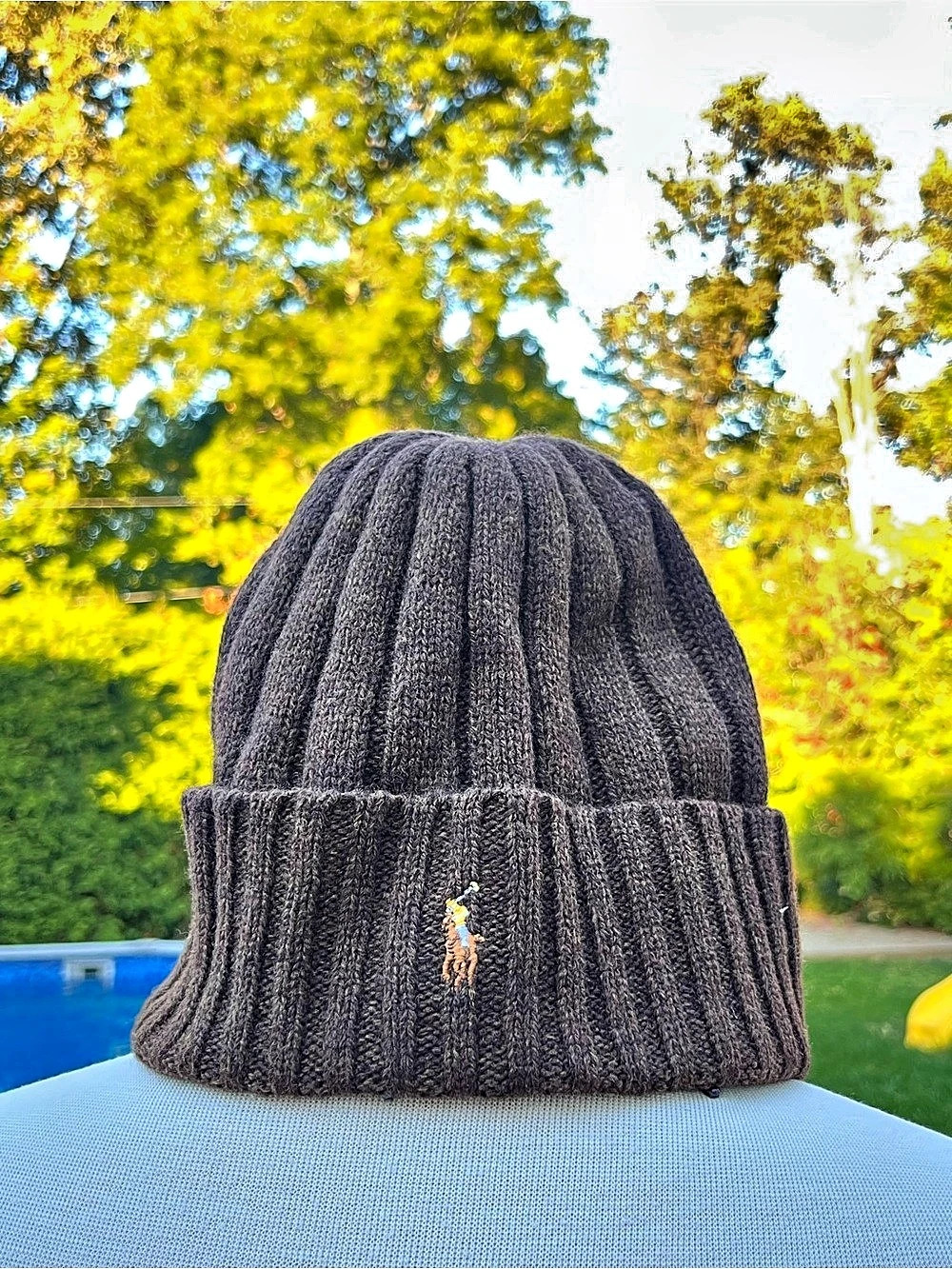 Polo Ralph Lauren Signature Pony Rib-Knit Beanie Brown